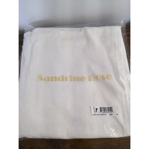 Free People x Sandrine Rose Women Dust White Wide Curve Leg Jeans 30 - Picture 6 of 6